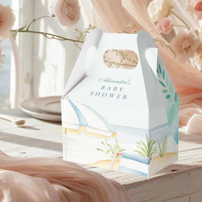 Caixinha De Lembrancinhas Bebê no Chá de fraldas de Surf da praia Conselho (Criador carregado)