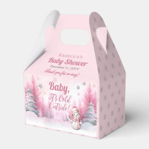 Caixinha De Lembrancinhas Bebê rosa É frio fora do Chá de fraldas da Neve