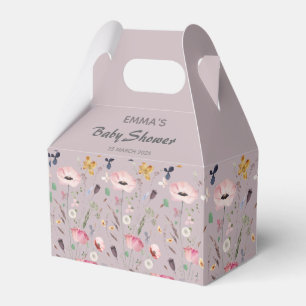 Caixinha De Lembrancinhas Bebê rosa no Chá de fraldas de flor selvagem de sa