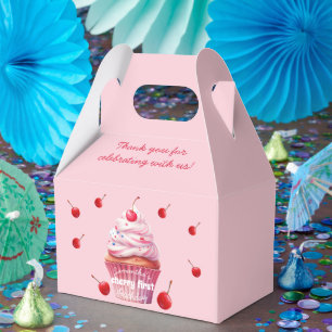 Caixinha De Lembrancinhas Bebê Rosa Primeira Cereja e Festa de aniversário C