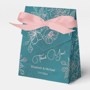 Caixinha De Lembrancinhas Bege Rosa Azul-petróleo   Casamento Personalizado