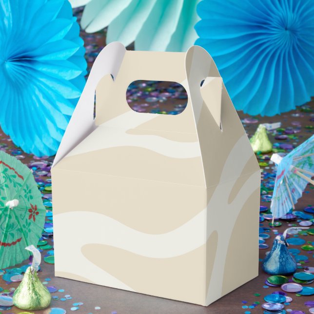 Caixinha De Lembrancinhas Beige Cream Simple Organic Pattern Gable (Festa)