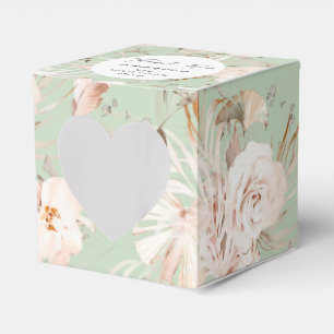 Caixinha De Lembrancinhas beige de aquarela floral personalizado