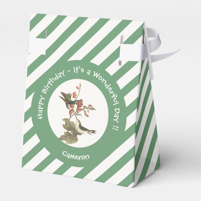 Caixinha De Lembrancinhas Beija-flor-de-garganta-rubi, aniversário ou outro  (Verso)