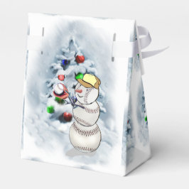 Caixinha De Lembrancinhas Beisebol Snowman Natal