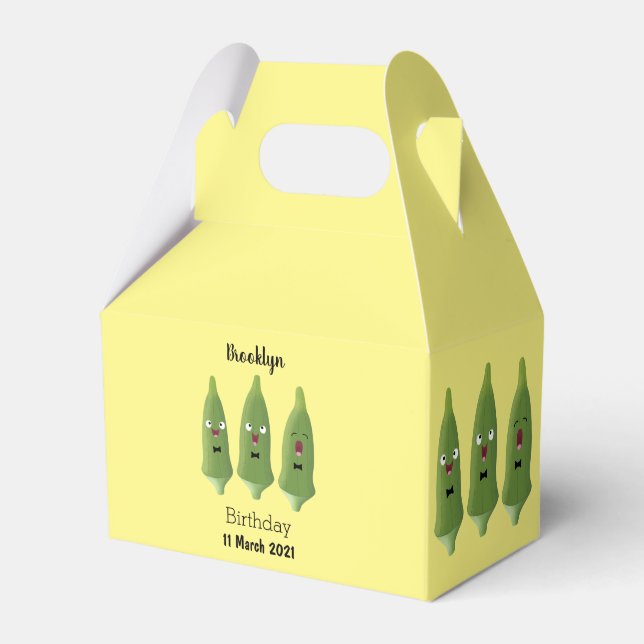 Caixinha De Lembrancinhas Bela caricatura de okra (Frente)