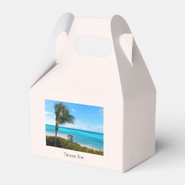 Caixinha De Lembrancinhas Bela Praia Tropical Arejada Palmeira Obrigado