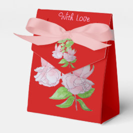 Caixinha De Lembrancinhas belas flores cor-de-rosa e imagens florais de folh