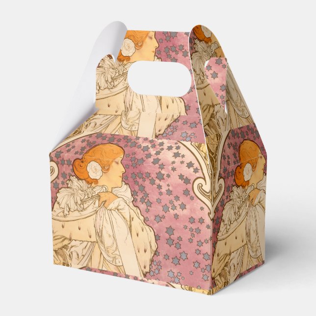 Caixinha De Lembrancinhas Beleza da Mulher Mucha Art Nouveau (Frente)