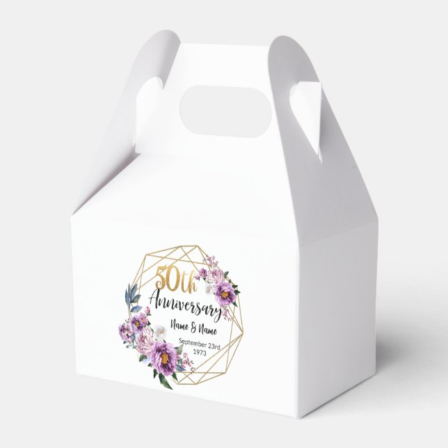 Caixinha De Lembrancinhas Belo 50º Aniversário Personalizado (Frente)