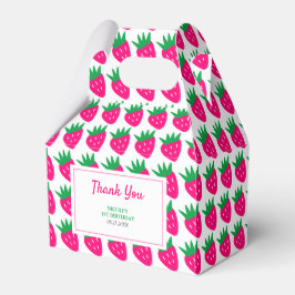 Caixinha De Lembrancinhas Belo Aniversário Rosa De Morango, Agradeço