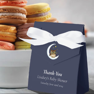 Caixinha De Lembrancinhas Belo Banho Azul de Lua Estrelas de Coruja Bebê