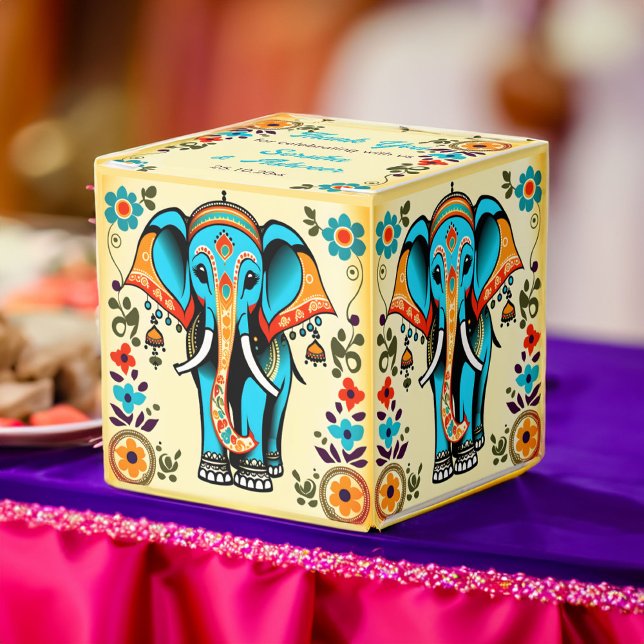 Caixinha De Lembrancinhas Belo e brilhante obrigado de elefante índio de cas (Cute whimsical ornate Indian elephant favor gift box Indian wedding favors Mehndi Favors)