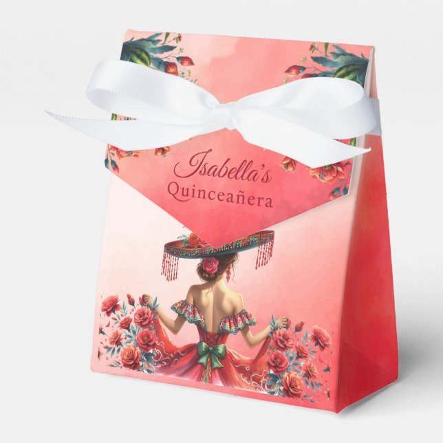 Caixinha De Lembrancinhas Belo estilo mexicano Quinceañera (Frente)