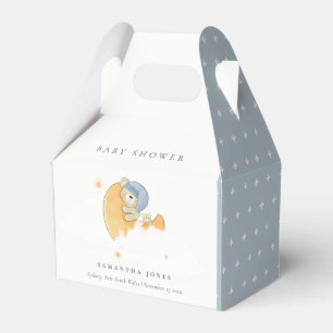 Caixinha De Lembrancinhas Belo Urso Azul Sobre Chá de fraldas De Menino