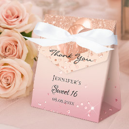 Caixinha De Lembrancinhas Belos balões de ouro rosas cor-de-rosa obrigado vo