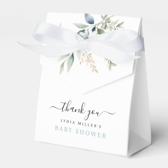 Caixinha De Lembrancinhas Bem-vindo ao Chá de Bebê do Menino Blue Baby Feet (Frente)