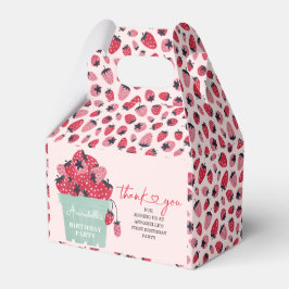 Caixinha De Lembrancinhas Berry First Convite de aniversário Strawberry