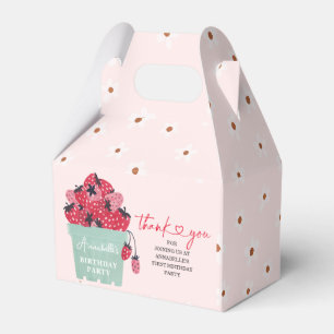 Caixinha De Lembrancinhas Berry First Convite de aniversário Strawberry