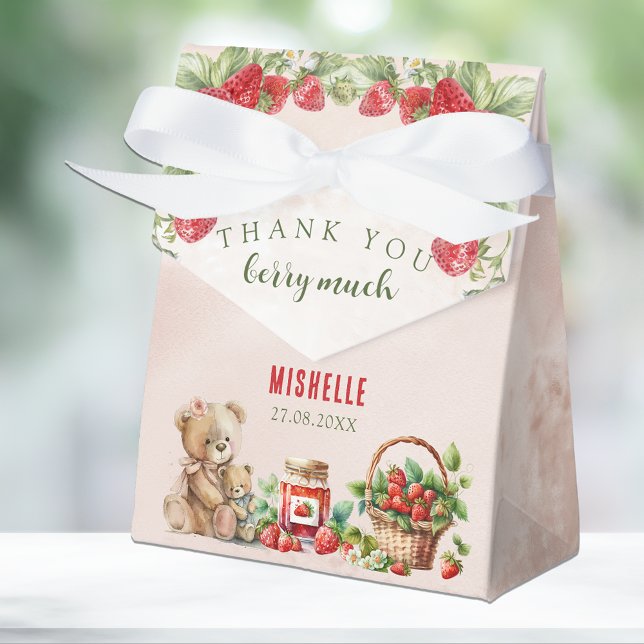Caixinha De Lembrancinhas Berry First Strawberry and Bear Birday (Criador carregado)