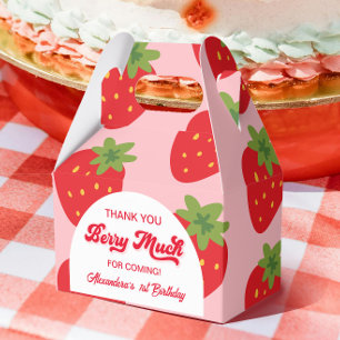 Caixinha De Lembrancinhas Berry Primeiro Aniversário Obrigado