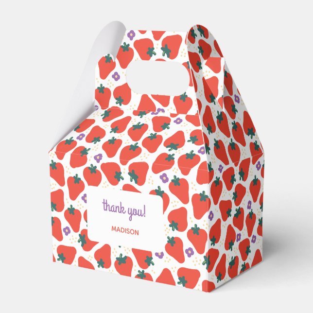 Caixinha De Lembrancinhas Berry Special Strawberry Aniversário - Branco (Frente)