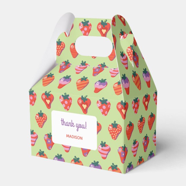 Caixinha De Lembrancinhas Berry Special Strawberry Aniversário - Kiwi (Frente)