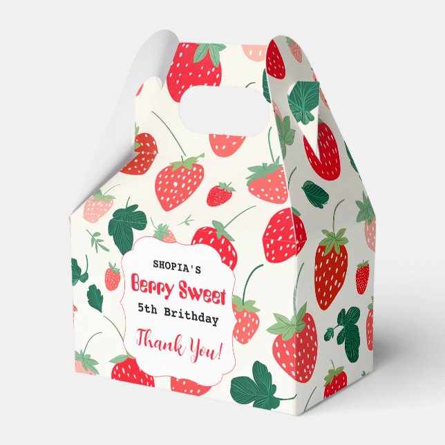 Caixinha De Lembrancinhas Berry Sweet Birthday Convite (Frente)