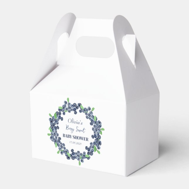 Caixinha De Lembrancinhas Berry Sweet Chá de fraldas Blueberry Baby Boy (Frente)