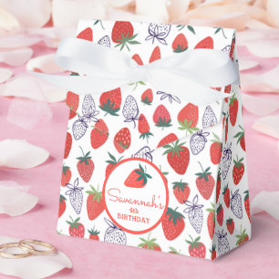 Caixinha De Lembrancinhas Berry Sweet Red Strawberry Birthday Box