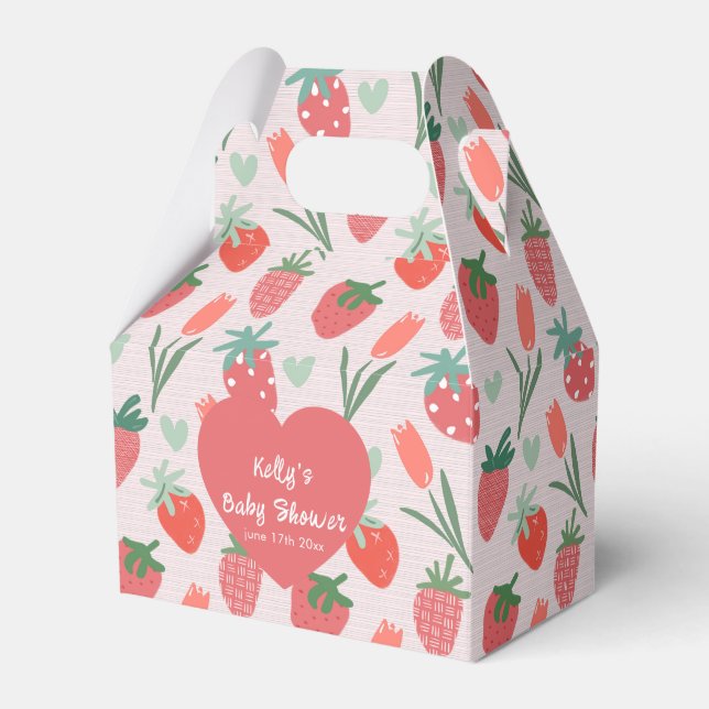 Caixinha De Lembrancinhas Berry Sweet Strawberry Baby Shower (Frente)