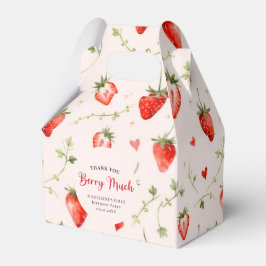 Caixinha De Lembrancinhas Berry Sweet Strawberry Patch Summer 1st Birthday