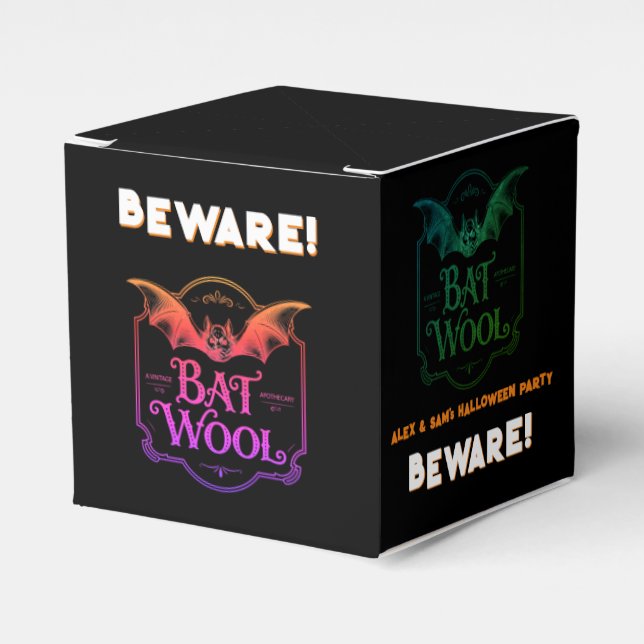 Caixinha De Lembrancinhas BeWARE Bat Wool Festa de Halloween Doces (Frente)