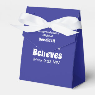 Caixinha De Lembrancinhas Bíblia Milagrosa Verse Christian Faith Deep Blue