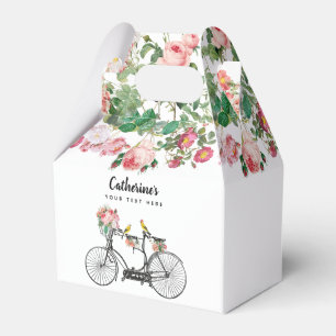 Caixinha De Lembrancinhas Bicicleta Vintage Romântica Flores Pássaros