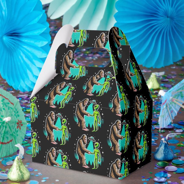 Caixinha De Lembrancinhas Bigfoot responde à Alienígena (Festa)