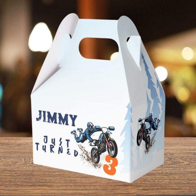 Caixinha De Lembrancinhas Biker Kid Dirt Stunt Bike Aniversário (Criador carregado)