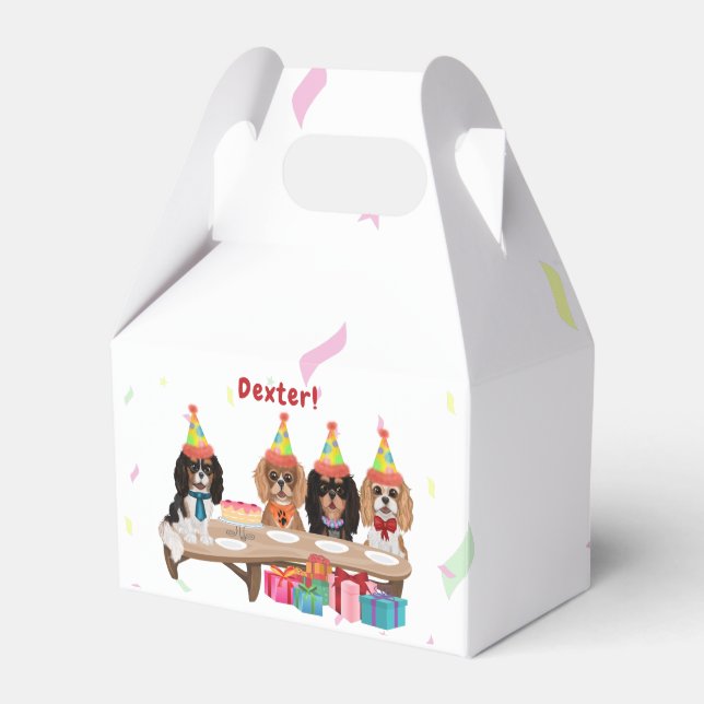 Caixinha De Lembrancinhas Birthday Cavalier King Charles Spaniel Grocery B (Frente)