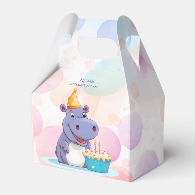 Caixinha De Lembrancinhas Birthday Hippo Favor Box