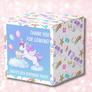 Caixinha De Lembrancinhas Birthday Unicorn com Cake Favor Box