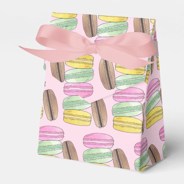 Caixinha De Lembrancinhas Biscoitos de Massa Folhada Francesa Macarons Padar (Frente)