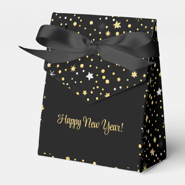 Caixinha De Lembrancinhas Bites & Bubbly New Years Eve (Frente)