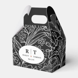 Caixinha De Lembrancinhas Black Chic Modern Floral Obrigado Casamento
