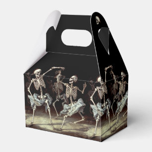 Caixinha De Lembrancinhas Black Death Dancing Skeletons Halloween