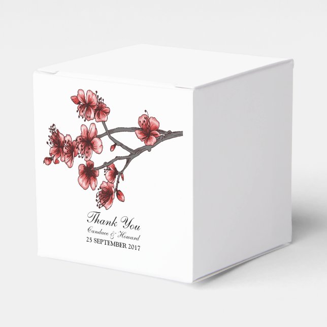 Caixinha De Lembrancinhas Blossomas de Cereja Simples Vermelhas Favorecem Ca (Frente)
