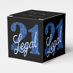Caixinha De Lembrancinhas Blue 21 e Legal aniversário de 21 anos de Nome