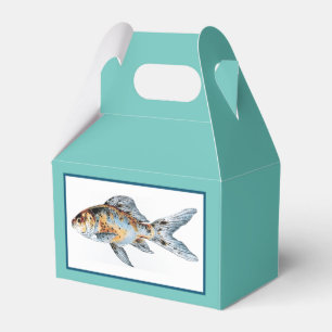 Caixinha De Lembrancinhas Blue and Orange Shubunkin Goldfish Art