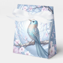 Blue Bird Floral Favor Box