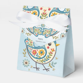 Caixinha De Lembrancinhas Blue Bird Floral Favor Box
