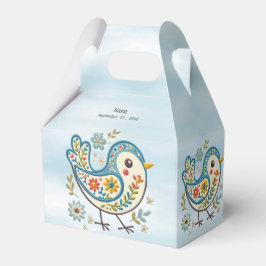Caixinha De Lembrancinhas Blue Bird Floral Favor Box